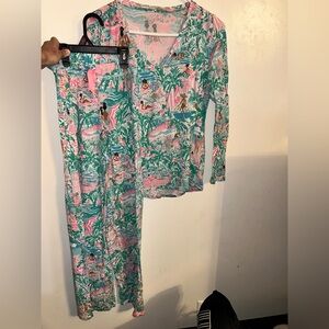 Lilly Pulitzer Women’s Pajama Set Lets Get Together Knit Relaxed Fit XS/XXS